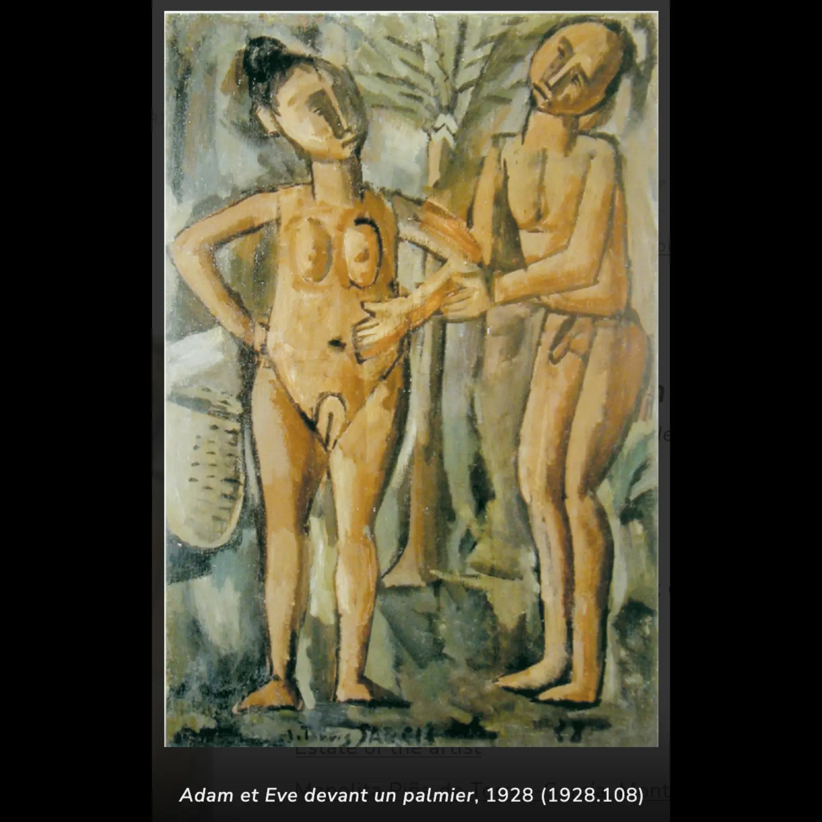 Adán Eva y palmera, 1928