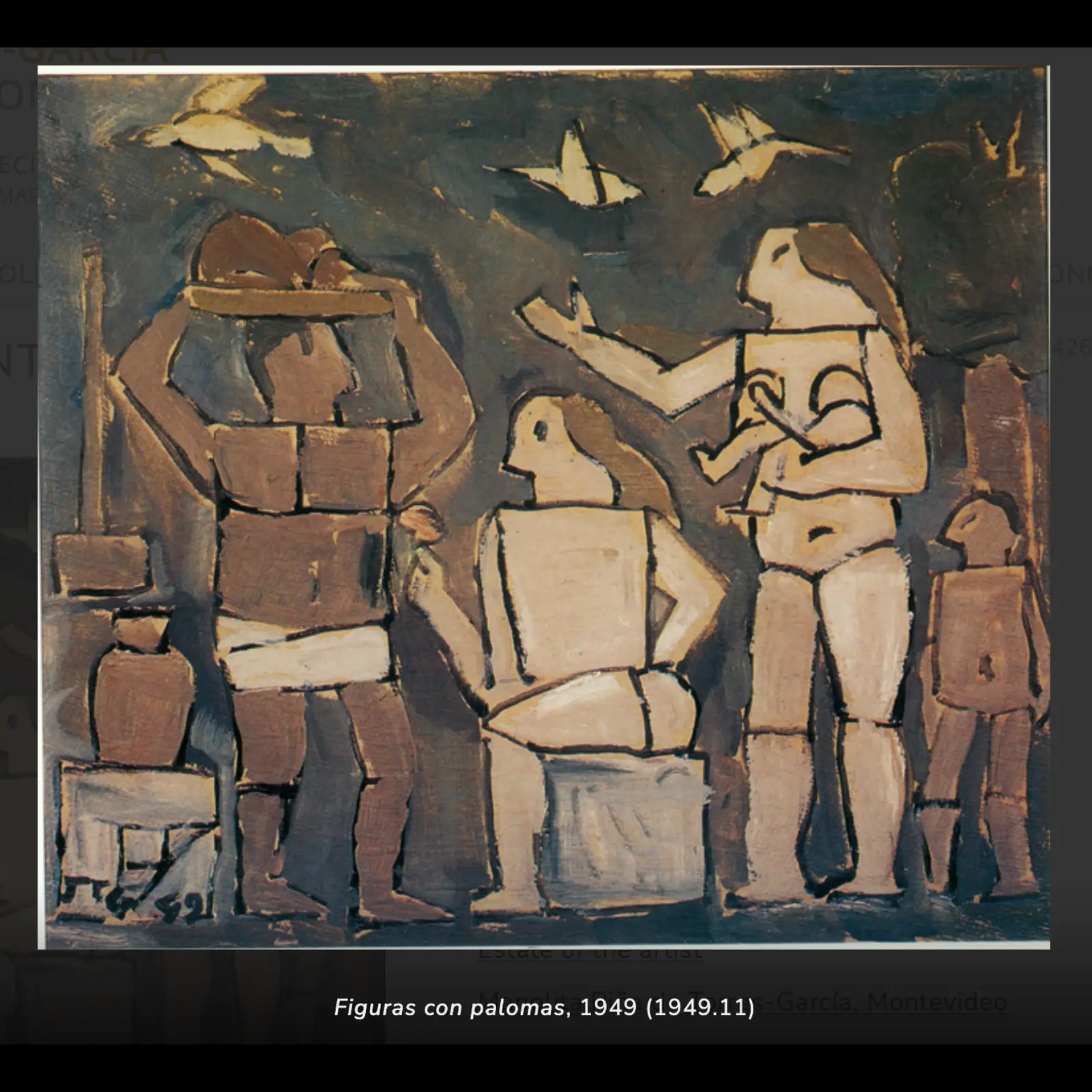 Figura con palomas, 1949